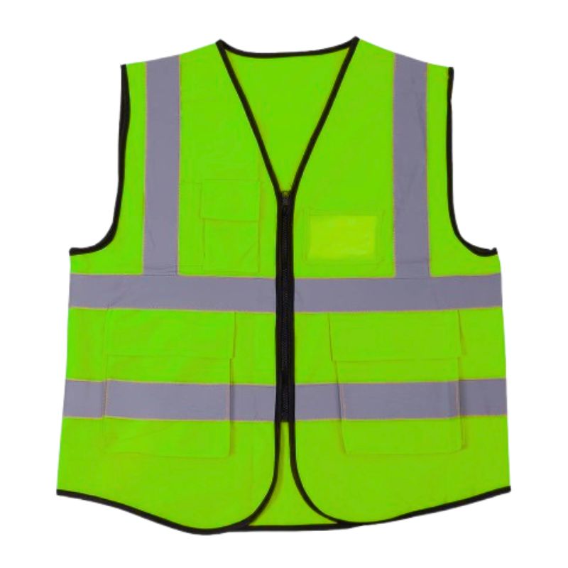 GILET DE SIGNALISATION VERT FLUO AVEC POCHE TE FERMETURE