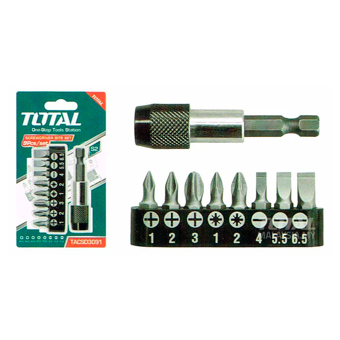 JEU D'EMBOUT DE TOURNE VIS 9PCS TOTAL