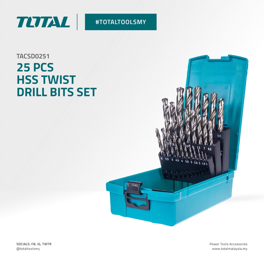 JEU DE FORETS EN ACIER 25 PCS