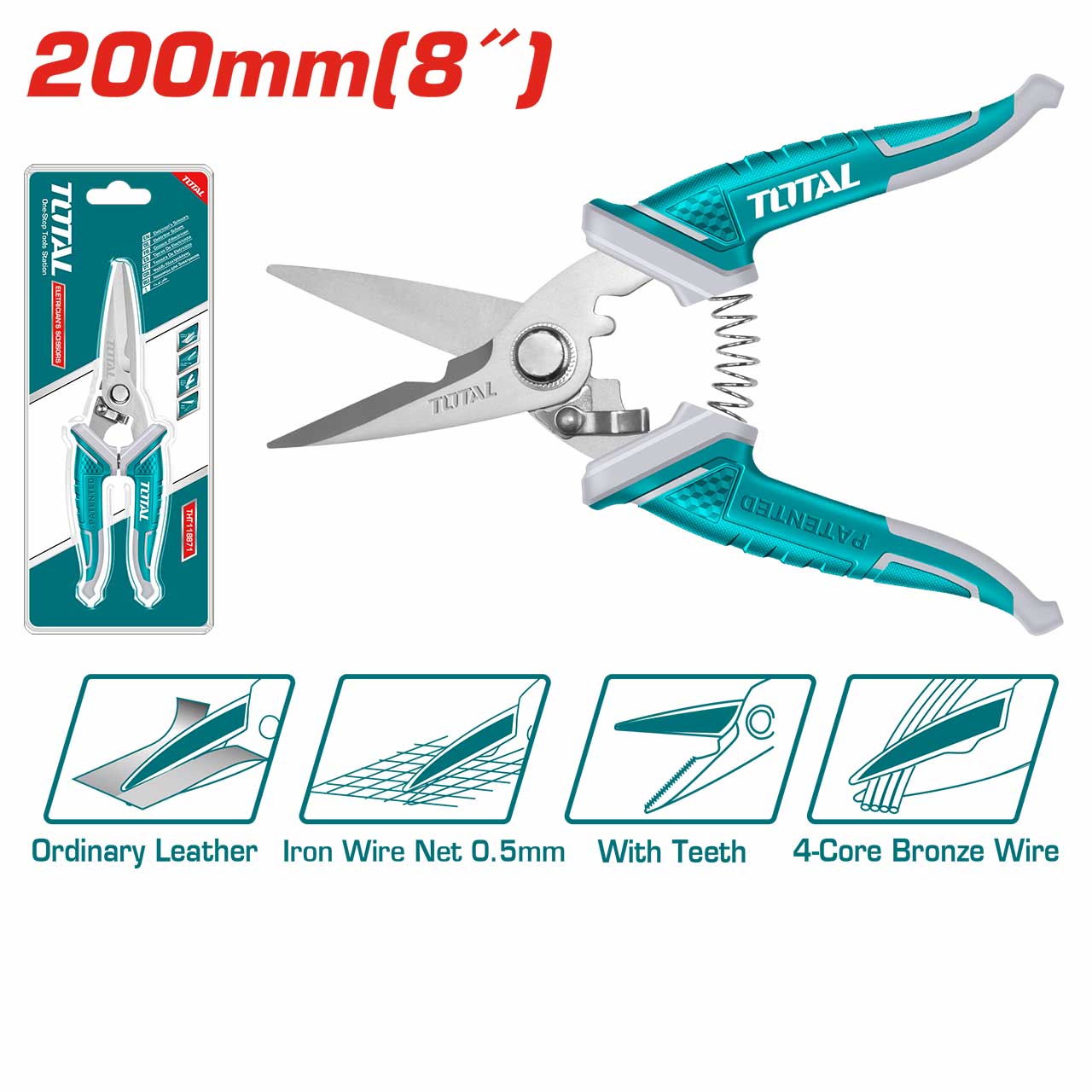 CISEAUX ELECTRICIEN 200MM 8" THT118871