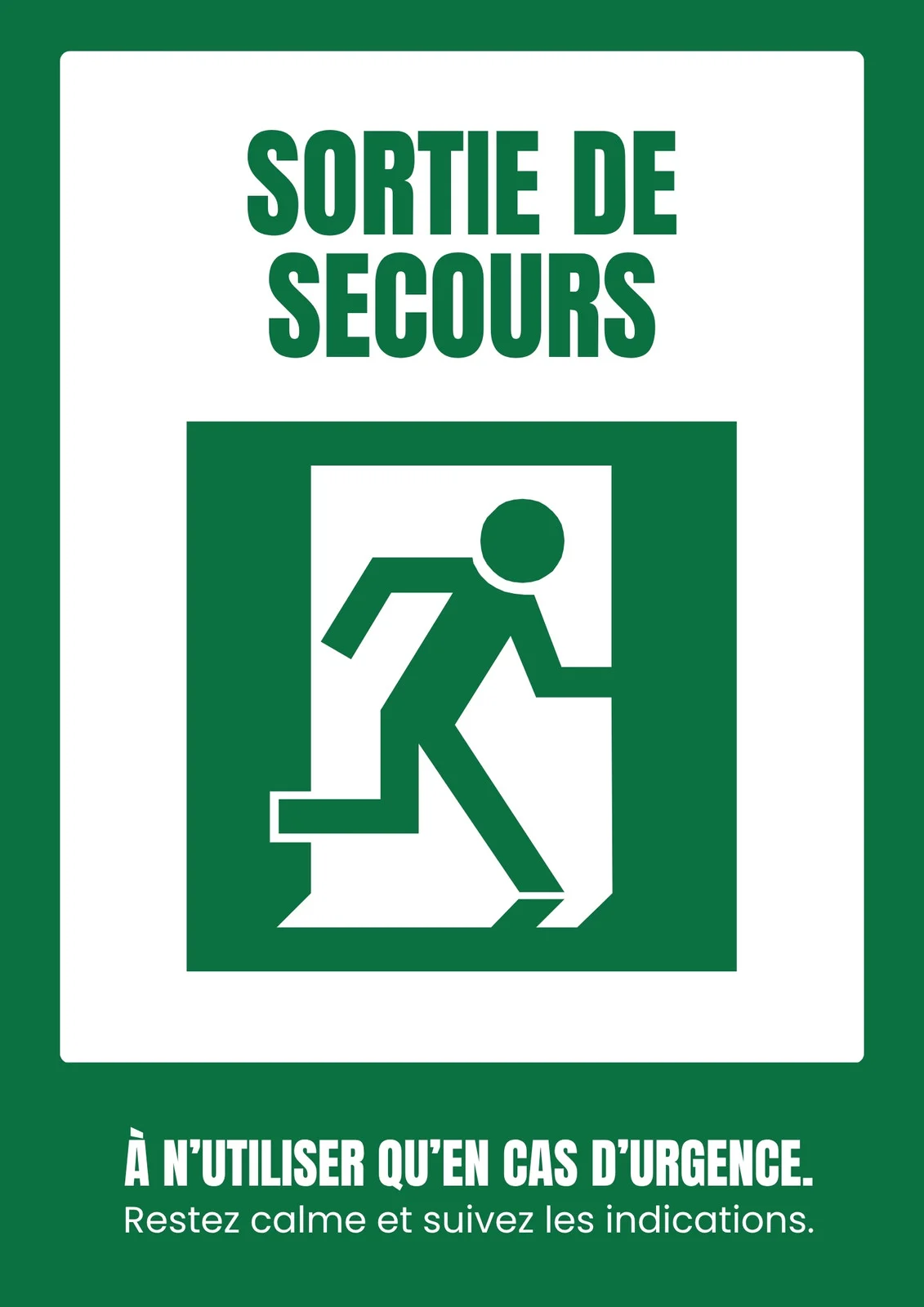 PICTOGRAMME "SORTIE DE SECOURS"