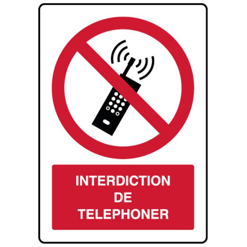 PICTOGRAMME "INTERDICTION DE TELEPHONER"