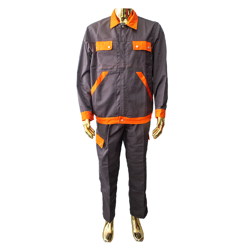 TENUE GRISE AVEC COLLE ET POCHE ORANGE L