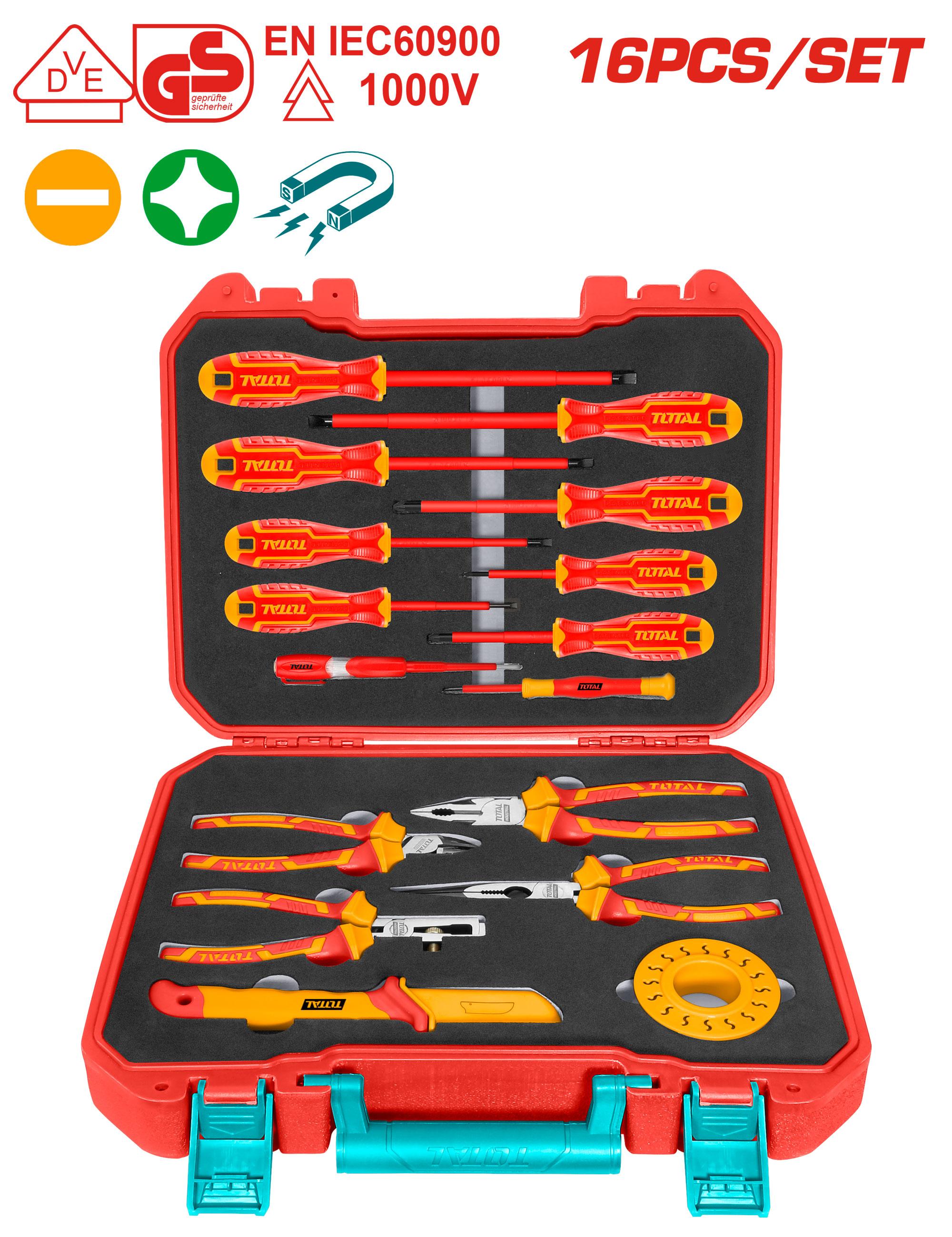 MALETTE D'OUTILS ELECTRICIEN ISOLE 1000W 16PCS/SET THKITH1601