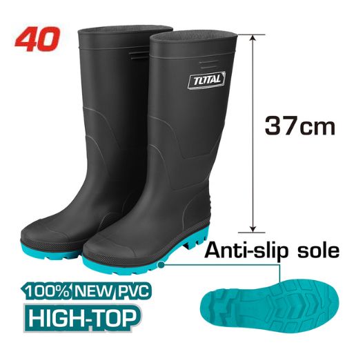 BOTTE PVC NOIRE SIMPLE TOTAL 40