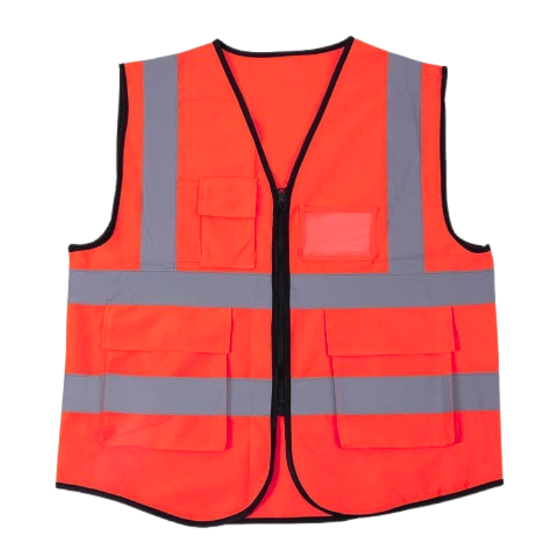 GILET ROUGE POCHE ET FERMETURE